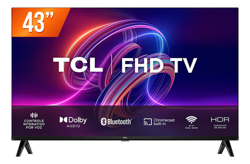 Smart Tv 43s5400a 43 Led Fhd Android Tv Tcl Bivolt Preto 110