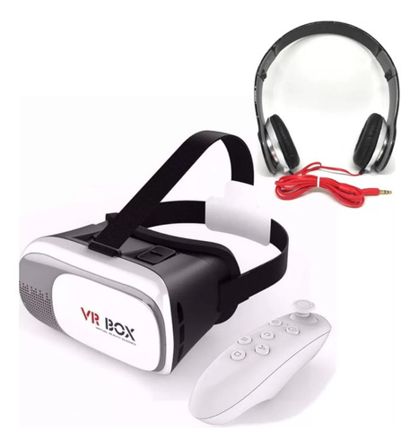 Óculos Vr 3d + Controle Bluetooth + Fone De Ouvido