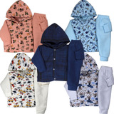 Kit 5 Conjunto Infantil Inverno Bebe Soft Roupa Frio Menino