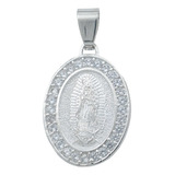 Medalla Virgen Guadalupe Zirconias Mujer Hombre Plata 925