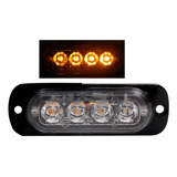 Faro Auxiliar Flash Emergencia 4 Leds Ámbar 12/24v Ds