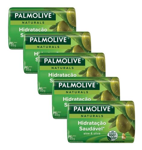 Kit 5 Sabonetes Palmolive Naturals Hidratação Saudável 85g