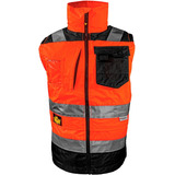 Chaleco Seguridad Impermeable Alta Visibilidad Naranja Refle