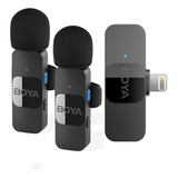 Sistema Microfone Lapela Boya By-v2 Para iPhone Com Conector Lightning (2,4 Ghz)