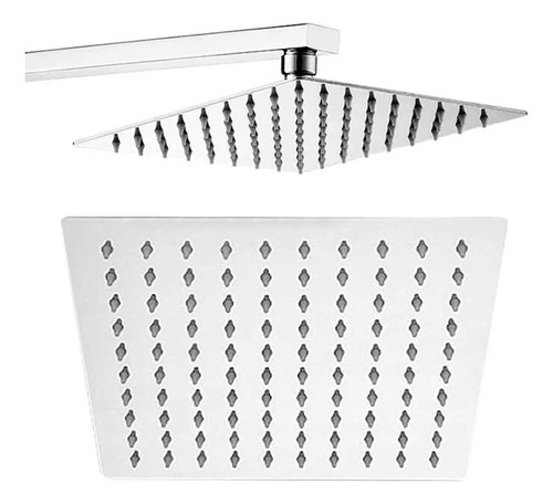 Ducha Inox Ss304 Slim 25x25 Aquecedor Gás Braço Quadrado