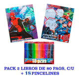 Libros Para Colorear De Super Héroes Avengers Y Spider Man,