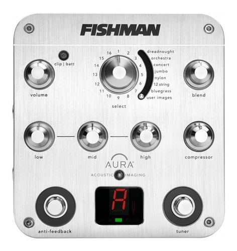 Fishman Pro-aur-spc Pedal P/guitarra Acústica Aura Spectrum Color Plateado