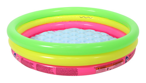 Piscina Inflável 3 Anéis Coloridos 62l 1,02cm X 25cm Verão