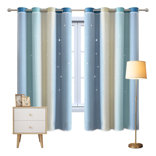 Cortinas Blackout Para Niños Dormitorio 200 *130 Cm 2 Panel