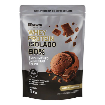 Whey Protein Isolado 1kg Growth Supplements - Chocolate | Frete grátis
