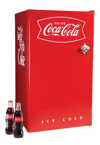 Heladera Refrigerador 90 Litros Diseño Coca Cola Con Freezer