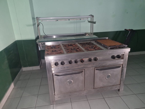 Cocina Industrial 6 Hornallas, 2 Hornos + Plancha Bifera