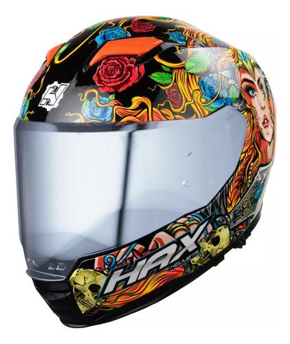 Casco Integral Hax Force Valkyrie Orange Ece 22-06 