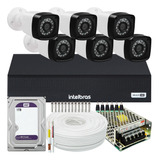 Kit Dvr Intelbras 8 Canais H.265 6 Câmeras Full Hd 1t Purple