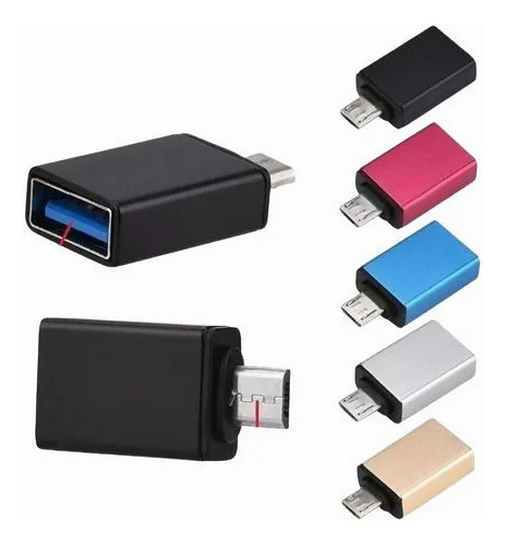 Adaptador Otg Micro Usb V8 Para Usb 3.0 Convector Cor Cores Sortidas