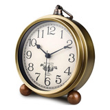 Neotend Reloj Despertador De Escritorio Dorado Para Dormitor