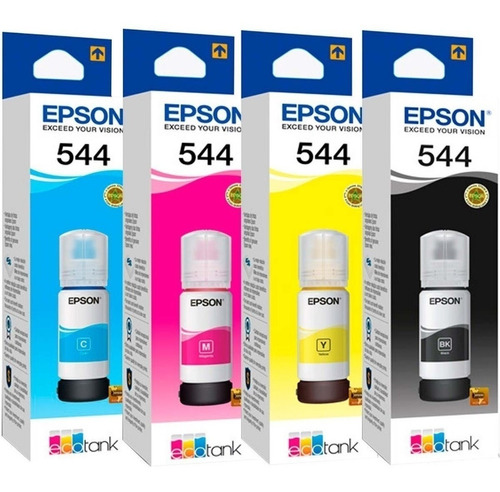 Combo Tinta Epson 544 X4 Colores L1110 L3110 L3150 L5190 Ori