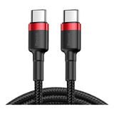 Combo 3 Cabos 50cm Baseus Usb-c Usb-c 3.0a 60w 1m Pd Qc4 Mac