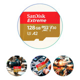 Cartão Sandisk Extreme 128gb 190mb/s V30 Original + Nf