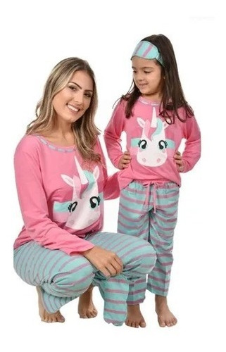 Pijama Mãe E Filha Joaninha Feminino Longo De Inverno Fechad