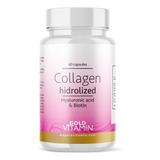 Suplemento En Capsulas Colageno Hidrolizado Con Acido Hialuronico Y Biotina 60 Capsulas Gold Vitamin