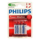 Pilha Alcalina Philips Aaa Cartela 4 Unidades