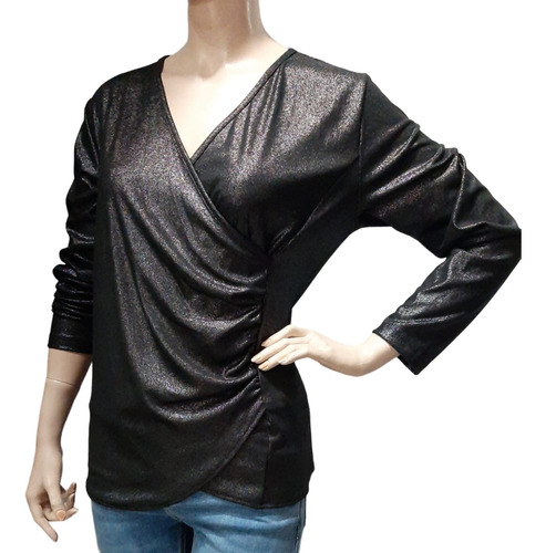 Blusa  Dama Cruzada  Fiesta Talles Grandes Especiales