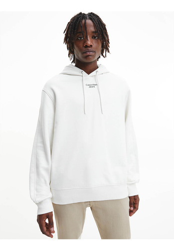 Sudadera Holgada Con Capucha Blanco Calvin Klein