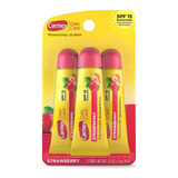 Carmex Balsamo Labial Pack X 3 Strawberry Original Usa!