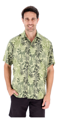 Camisa Hawaiana Hombre Floreada Manga Corta 