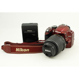  Nikon Kit D3200 + Lente 18-55mm Vr Dslr Color  Rojo 