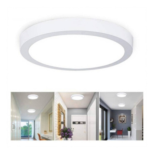 Foco Panel Plafon Led 18w Sobrepuesto Redondo Luz Frio