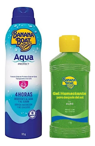 Kit Banana Boat Gel Con Aloe Vera Protector/ Aqua Protect 50