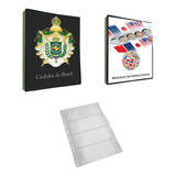 Kit 2 Albums Cédulas E Moedas + 30 Folhas Acetato Notas