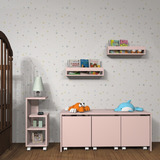 Organizador De Brinquedo Infantil Didatico C Mesa 3 Bau Rosa