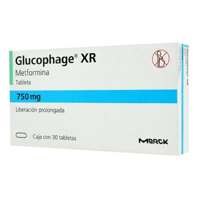Glucophage Xr Tabletas De Liberación Prolongada 750 Mg, 30 Tabletas | Envío gratis