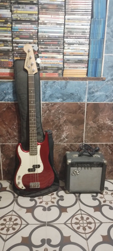  Bajo Electrico Leonard+ Amplificador Sx+correa+funda+pie