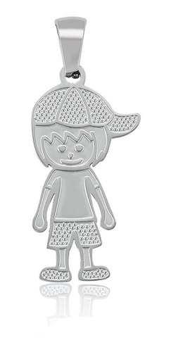 Dije Niño Oro 14k Blanco Lam Gorra Hijo Calidad Premium