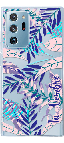 Funda Para Galaxy Para Mujer Hojas Flores Con Tu Nombre