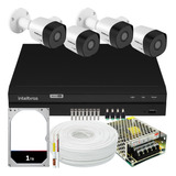Kit Cftv 4 Cameras Segurança Intelbras Mhdx 4 Canais Hd 1tb
