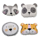 Almohada Infantil Premium Tigre Mapache León Oso