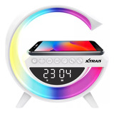 Caixa De Som Luminária Rgb Bluetooth Relógio Despertador 