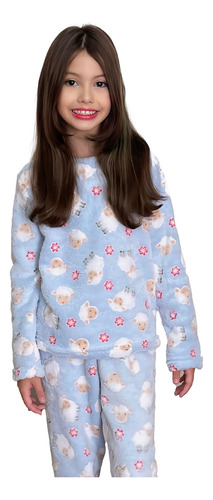 Pijama Infantil Fleece Ted Peludinho Frio Inverno Fechado 