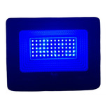 Refletor Led Holofote Cor Azul 100w Decorações Deck Jardim Cor Da Carcaça Preto Bivolt