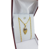 Cadena Collar Dije Vid Uvas Parra Enchap Oro 18 Kt No Full