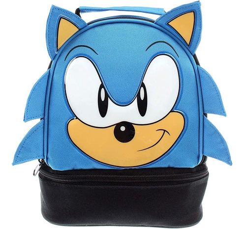 Sega Sonic The Hedgehog Lunch Bag Big Face Dual Compartment 