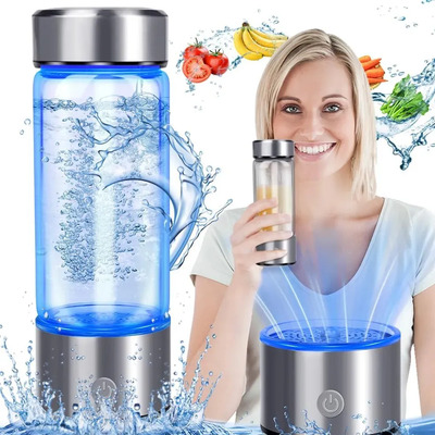 Generador De Botellas De Agua De Hidrógeno, Botella De Agua De Hidrógeno 2 En 1 Con Tecnología Spe/pem, Máquina... Plateado