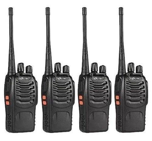 Kit 4 Radios De Comunicación Portátil  2 Vías + Manos Libres