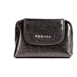 Neceser Porta Cosmeticos Regina #201 Organizador De Viaje Color Negro Diseño De La Tela Glitter