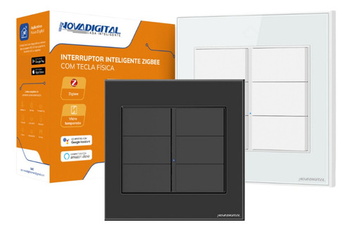 Interruptor Inteligente Zigbee  6 Teclas Fisica 4x4 Smart